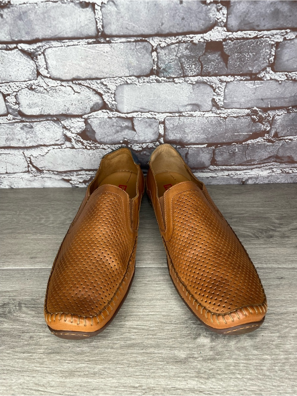 Pikolinos Azores 06H-3126 Brandy Brown Leather Loafers Driving Shoes Men Sz 45EU